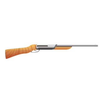 Modern hunting rifle icon, cartoon style vector
