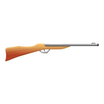 Hunter rifle icon, cartoon style vector