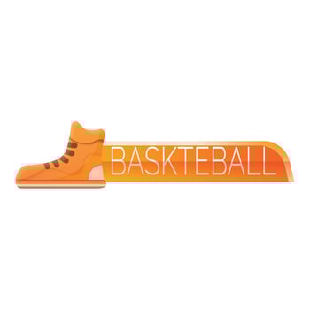 Basketball shoes logo, cartoon style vector