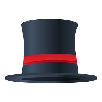 Magic top hat icon, cartoon style vector