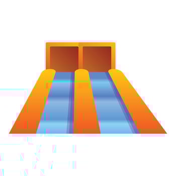 Water slide icon, cartoon style vector