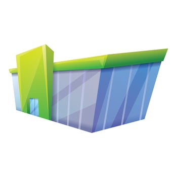 City mall icon, cartoon style vector