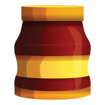 Food jam jar icon, cartoon style vector