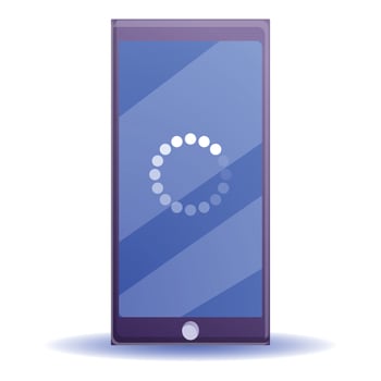 Smartphone update icon, cartoon style vector