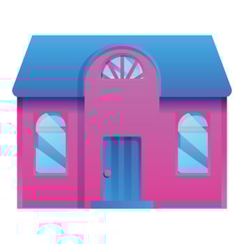 House town icon, cartoon style vector