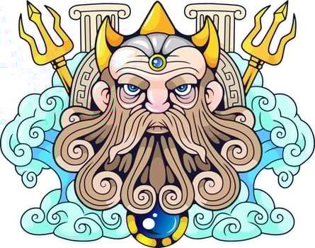 ancient greek god poseidon vector