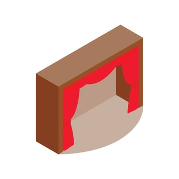 Theater stage with a red curtain icon vector