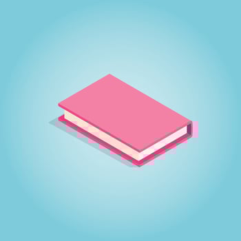 Pink book icon, isometric 3d style vector