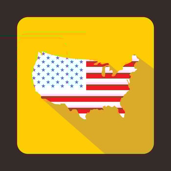 USA map icon, flat style vector
