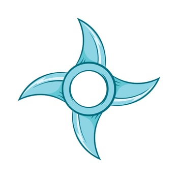 Ninja Shuriken star weapon icon, cartoon style vector
