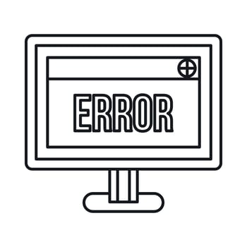 Error sign on a computer monitor icon vector