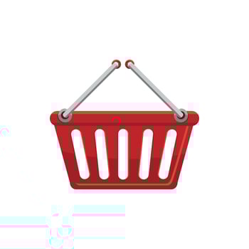 Shopping basket icon, cartoon style vector