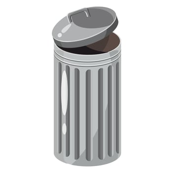Trash bin icon, cartoon style vector