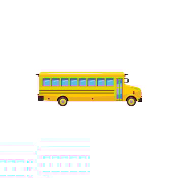 Yellow school bus icon, cartoon style vector