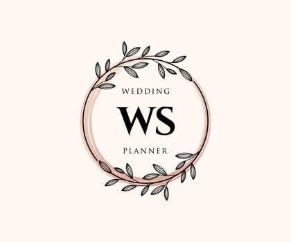 WS Initials letter Wedding monogram logos collection, hand drawn modern minimalistic and floral templates for Invitation cards, Save the Date, elegant identity for restaurant, boutique, cafe in vector