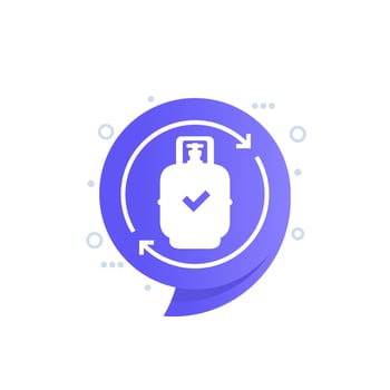 replace gas cylinder, LPG tank vector icon