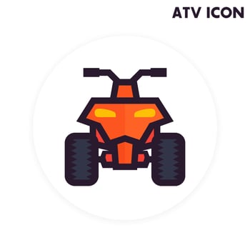 quad bike icon, quadricycle, all terrain vehicle ATV vector