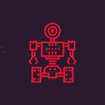 Robotics, robot icon in linear style vector