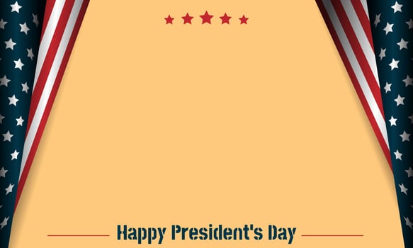 Happy President's Day background with copy space area vector