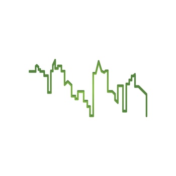 Modern city skyline illustration in flat design vector
