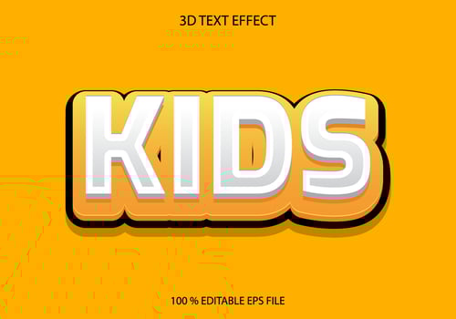 Editable 3d text effect, text effect style, editable text effect template vector