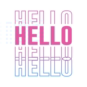 Best gradient colorful hello stock text effect typography tshirt design for print vector