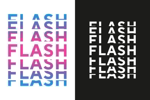 New flash gradient text effect typography t shirt design vector