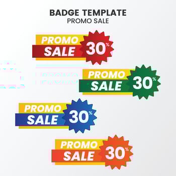 Flat sale badge template collection vector
