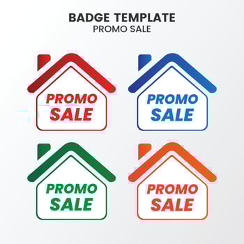 Flat sale badge template collection vector