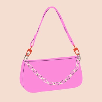 Women fashion bag. Lady accessories vector flat illustration