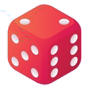 Role dice icon, isometric style vector