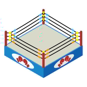 Boxing arena icon, isometric style vector
