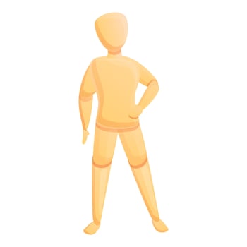 Figure mannequin icon, cartoon style vector