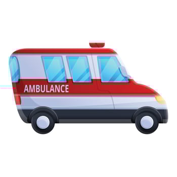 Ambulance vehicle icon, cartoon style vector