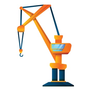 Cabine crane icon, cartoon style vector
