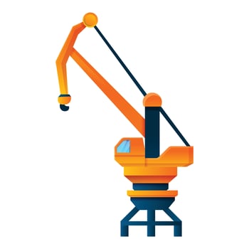 Industrial crane icon, cartoon style vector