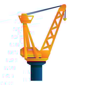 Modern port crane icon, cartoon style vector