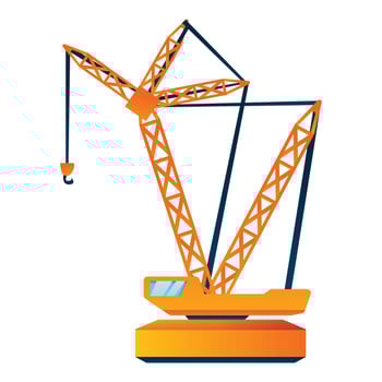 Load crane icon, cartoon style vector