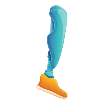 Artificial limb foot icon, cartoon style vector