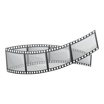 Video filmstrip icon, cartoon style vector