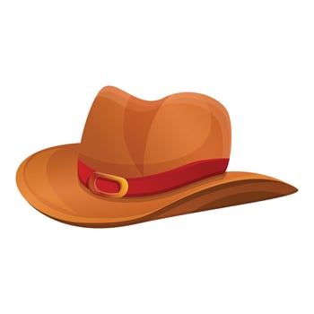 Cowboy hat icon, cartoon style vector