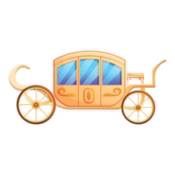 Wedding carriage icon, cartoon style vector