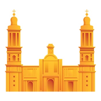 Mexican cathedral icon, cartoon style vector