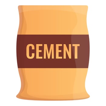 Cement sack icon, cartoon style vector