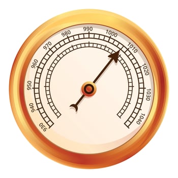 Ship barometer icon, cartoon style vector