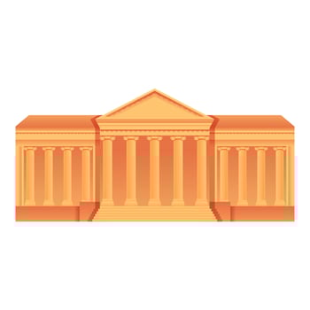 Public museum building icon, cartoon style vector