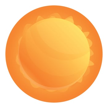 Space sun icon, cartoon style vector