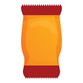 Snack package icon, cartoon style vector