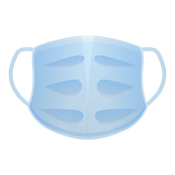 Breathe medical mask icon, cartoon style vector