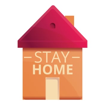 Stay home coronavirus icon, cartoon style vector
